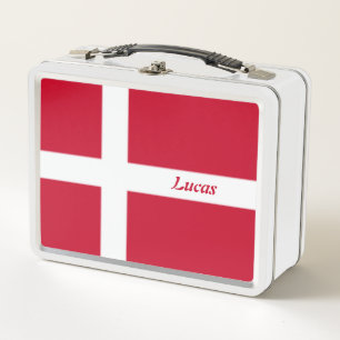 Simple School Denmark Flag Souvenir personalisiert Metall Brotdose