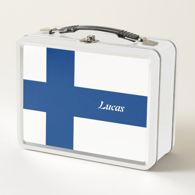 Simple School Finland Flaggen Souvenir personalisi Metall Brotdose (Vorderseite)