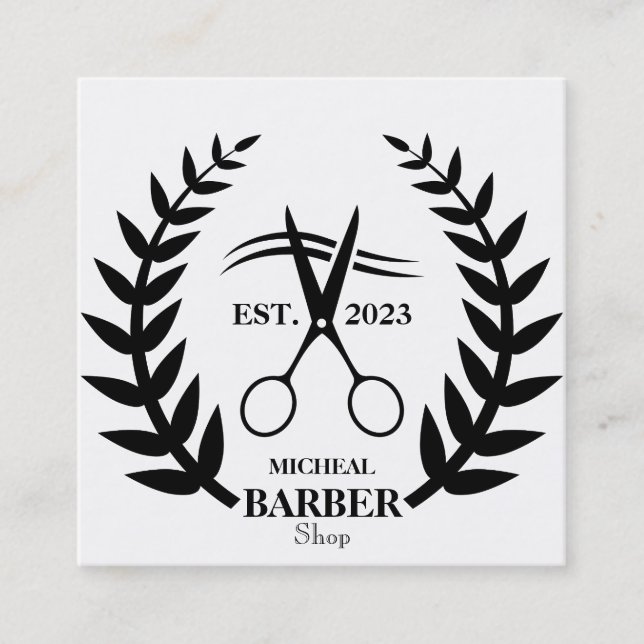Simple Scissors Barber Quadratische Visitenkarte (Vorderseite)