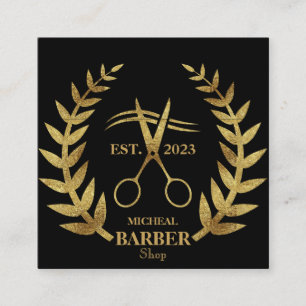 Simple Scissors Barber Quadratische Visitenkarte