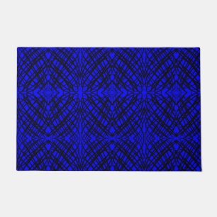 Simple Scribble Spiegelung Blau Fußmatte