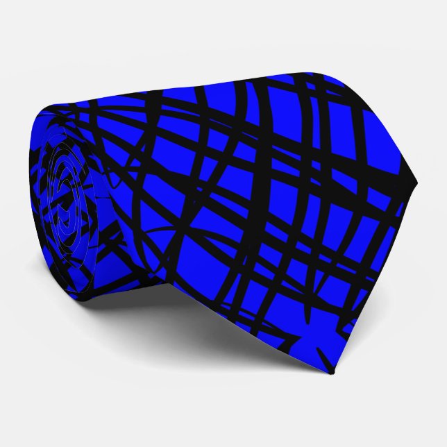 Simple Scribble | Spiegelung | Blau | Krawatte (Gerollt)