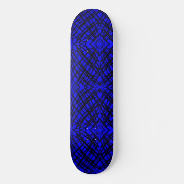Simple Scribble | Spiegelung | Blau | Skateboard (Vorderseite)