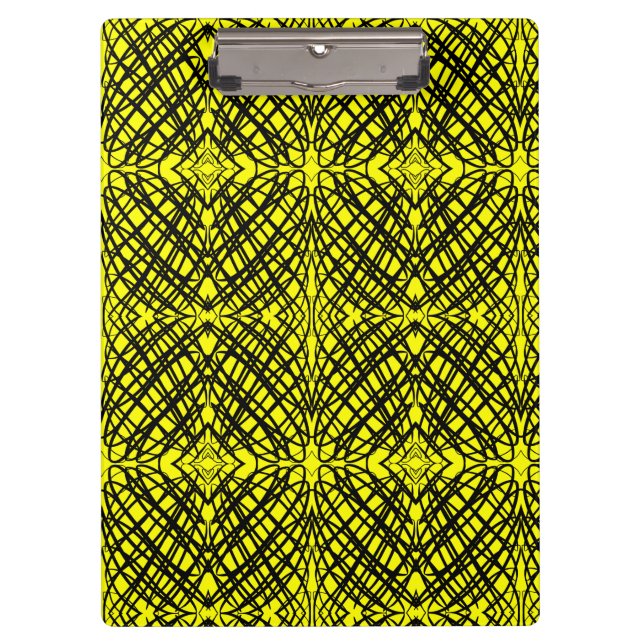 Simple Scribble | Spiegelung | Gelb | Klemmbrett (Vorderseite)