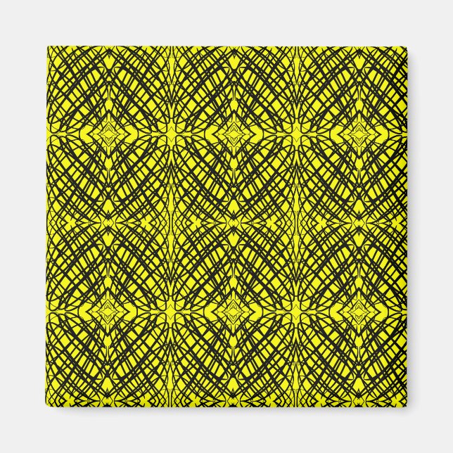 Simple Scribble | Spiegelung | Gelb | Magnet (Vorne)
