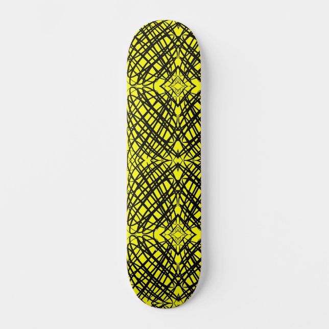 Simple Scribble | Spiegelung | Gelb | Skateboard (Vorderseite)
