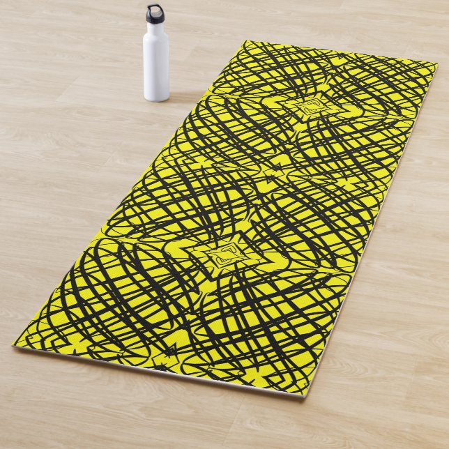 Simple Scribble | Spiegelung | Gelb | Yogamatte (Beispiel)