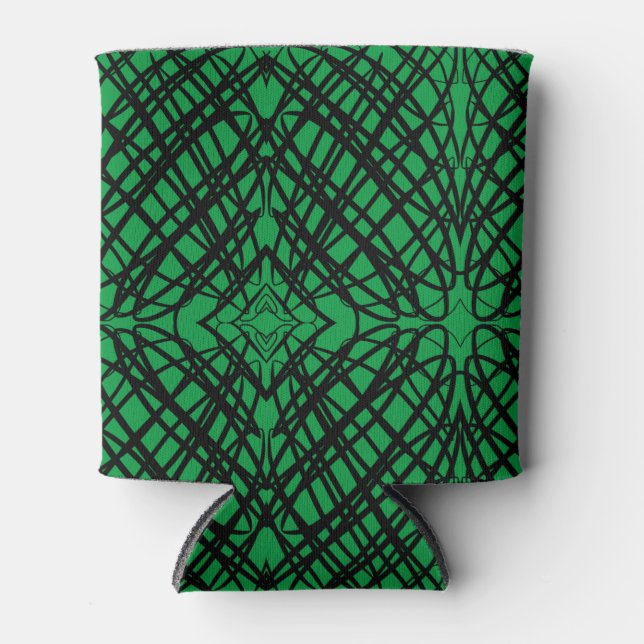 Simple Scribble | Spiegelung | Grün | Dosenkühler (Vorderseite)