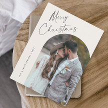 Simple Script Boho Arch Foto Christmas Magnet