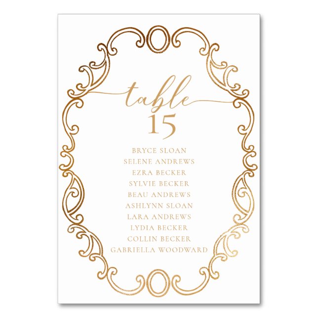 Simple Script Classic Wedding Tischnummer (Rückseite)