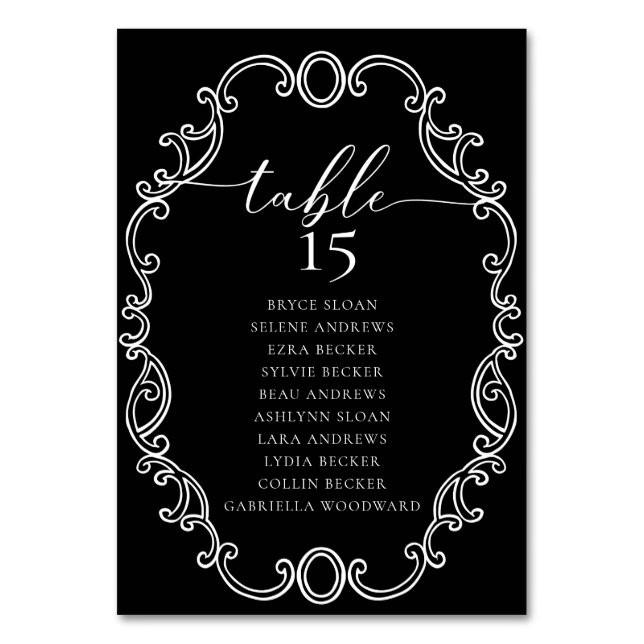 Simple Script Classic Wedding Tischnummer (Rückseite)