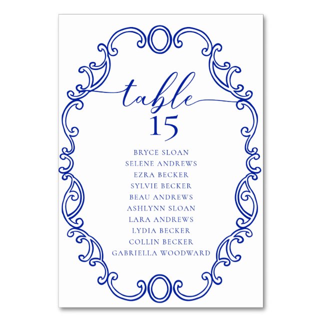 Simple Script Classic Wedding Tischnummer (Rückseite)