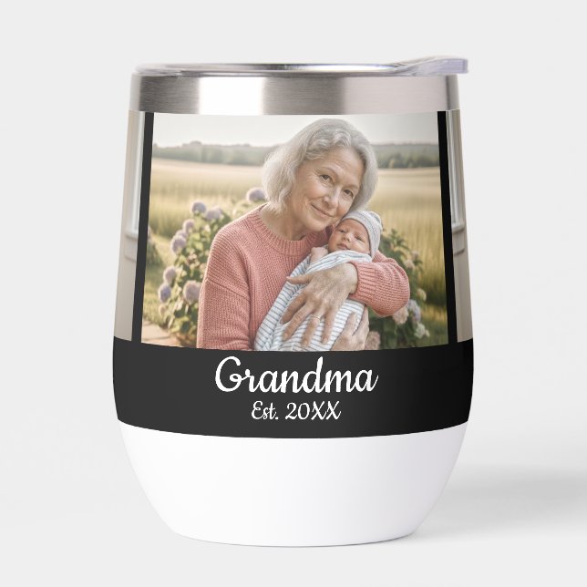 Simple Script Grandma Year Est. 3 Photo (Gauche)