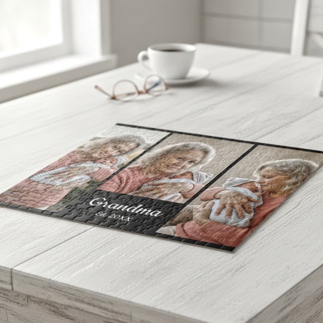  Simple Script Grandma Year Est. 3 Photo Acrylic (Von Creator hochgeladen)