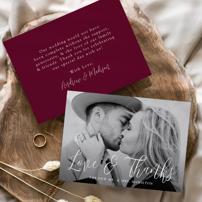 Simple Script Love et Merci Burgundy Mariage (Créateur téléchargé)