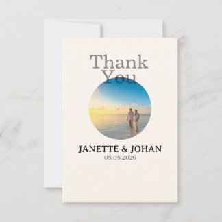Simple Script Modern Wedding Photo Thank You Card Dankeskarte