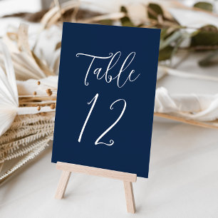 Simple Script Navy Wedding Tischnummer