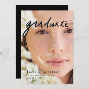 Simple Script Photo Invitation Virtual Graduation