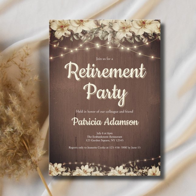 Simple Script Rustique Retraite Party Invitation (Créateur téléchargé)