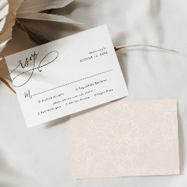 Simple Script Wedding Rsvp with Meal Options Card