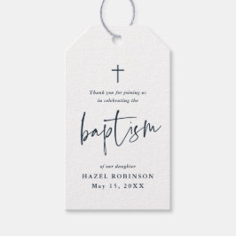 Simple Script White Taufe Vielen Dank Geschenkanhänger