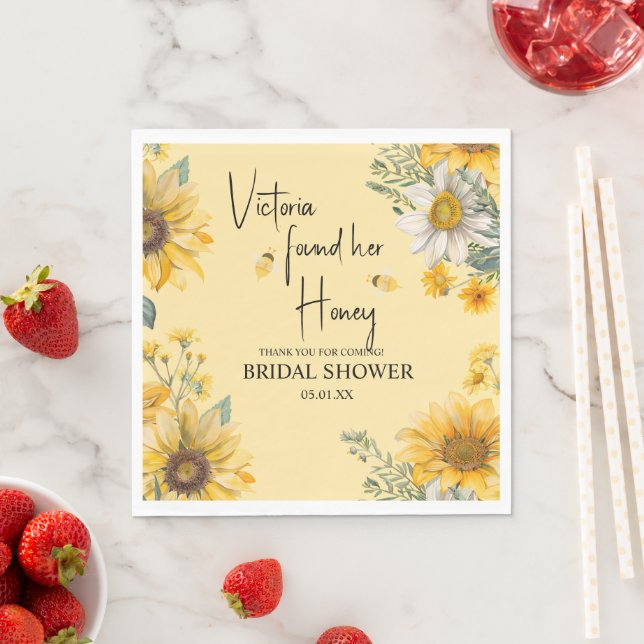 Simple She’s Found Her Honey Bee Bridal Shower Serviette (Beispiel)
