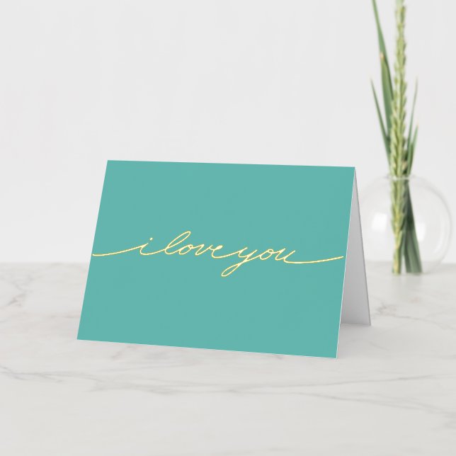 Simple Shiny I Love You Foil Carte de voeux (Recto)