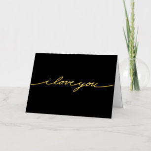Simple Shiny I Love You Foil Carte de voeux