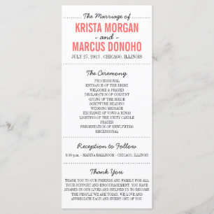 Simple Silhouettes Programme de mariage Rack Card
