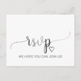 Simple Silver Foil Calligraphy Song Request UAWG Einladungspostkarte