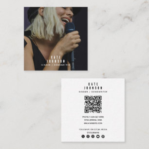 Simple Singer Musician Foto Social Media QR-Code Quadratische Visitenkarte