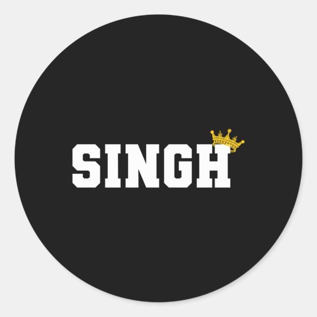 Simple Singh Indian Punjab Punjabi Sikh Runder Aufkleber (Vorderseite)
