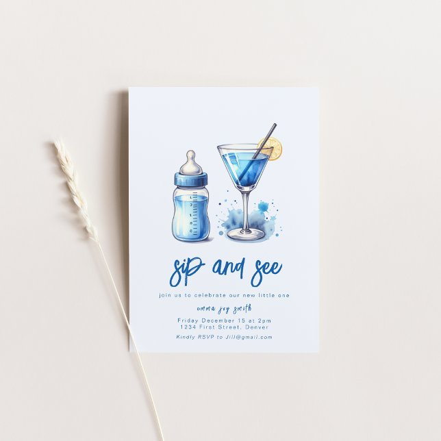 Simple Sip et voir Baby shower Invitation (Créateur téléchargé)
