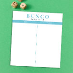 Simple Sky Blue and White Bunco Table Tally Notizblock<br><div class="desc">Werft ein Blatt auf jeden Tisch für die Person,  die die Punktzahl behalte,  und strafft euer Bunco Spiel mit diesen bereit zu gehen und einfach zu verwenden,  reißen von Tally Boards mit zwei leeren Spalten und himmelblauen Akzenten.</div>