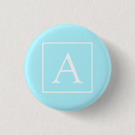 Simple Sky Blue Monogram Button