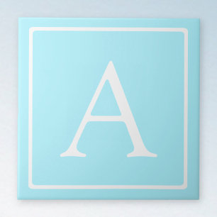 Simple Sky Blue Monogram Fliese