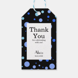 Simple Sky Blue Polka Dot Black Vielen Dank Geschenkanhänger