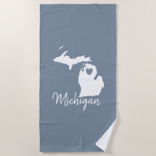Simple Slate Blue Michigan Zuhause Staaten Map Strandtuch