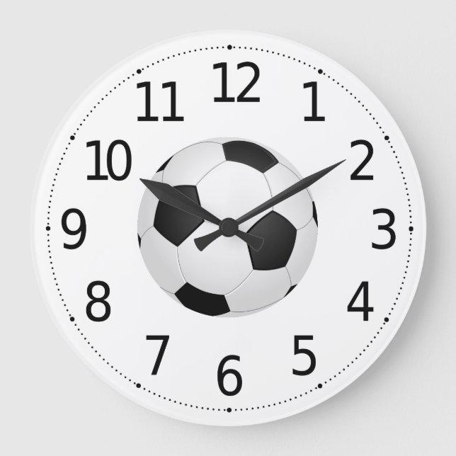 Simple Soccer Ball Sports | Wall Clock Große Wanduhr (Vorderseite)