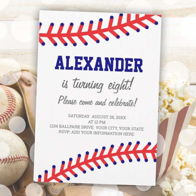 Simple Sports Baseball Geburtstag Einladung (Simple Sports Baseball Birthday Invitation)