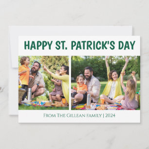 Simple St. Patrick's Day Kleeblätter Familie 2 Fot Feiertagskarte
