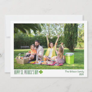 Simple St. Patrick's Day Kleeblatts Foto Feiertagskarte