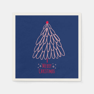 Simple Star Tree Mid Mod Frohe Weihnachten Serviette