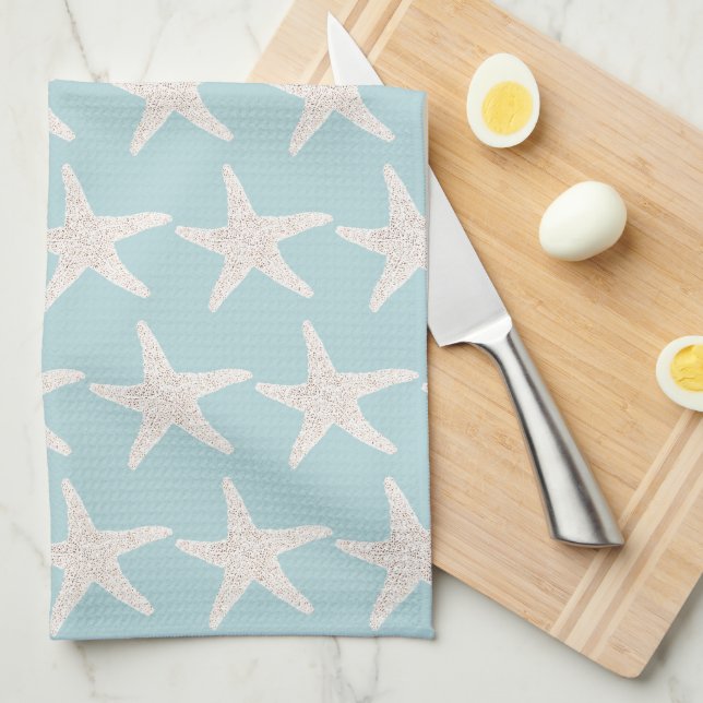 Simple Starfish Motif Serviettes de cuisine (Quart Plié)