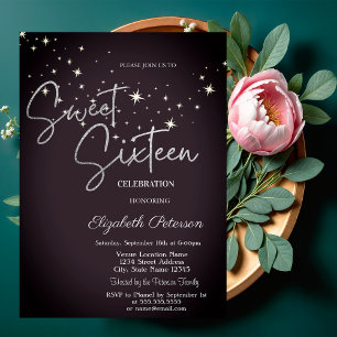 Simple Stars Burgunder Sweet 16 Einladung
