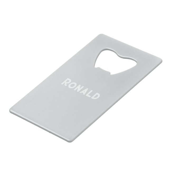 Simple Stylish Bottle Opener Custom Text Bar Key Geldbeutel Flaschenöffner (Rückseite Schrägansicht)