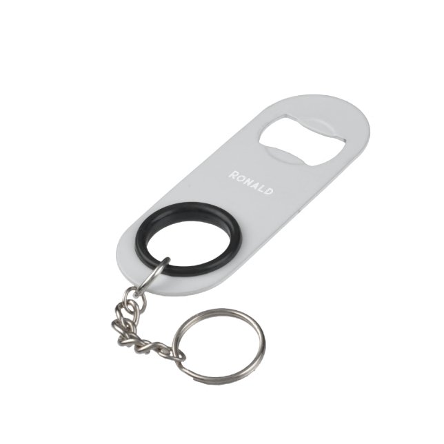 Simple Stylish Bottle Opener Custom Text Bar Key Mini Flaschenöffner (Rückseite Schrägansicht)