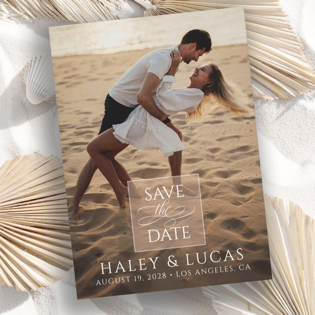 Simple Stylish Full Photo Wedding Save the Date (Von Creator hochgeladen)