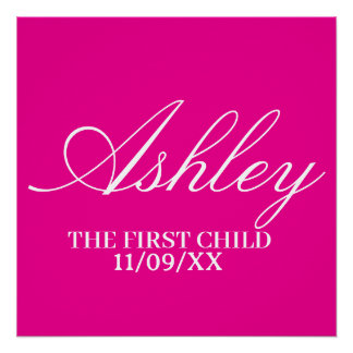 SIMPLE STYLISH MODERN ELEGANT FAMILY BABY NAME  POSTER