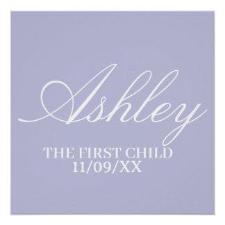 SIMPLE STYLISH MODERN ELEGANT FAMILY BABY NAME  POSTER